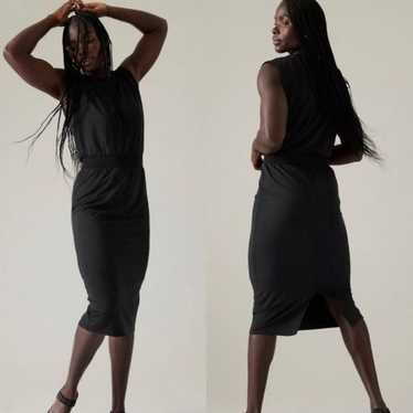 New Athleta Santorini Cinch Dress in Black Size La