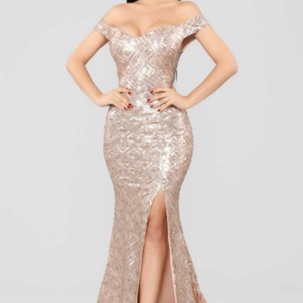 Beautiful Rose Gold Evening Gown - image 1