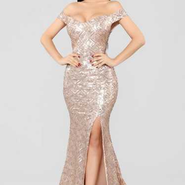 Beautiful Rose Gold Evening Gown - image 1