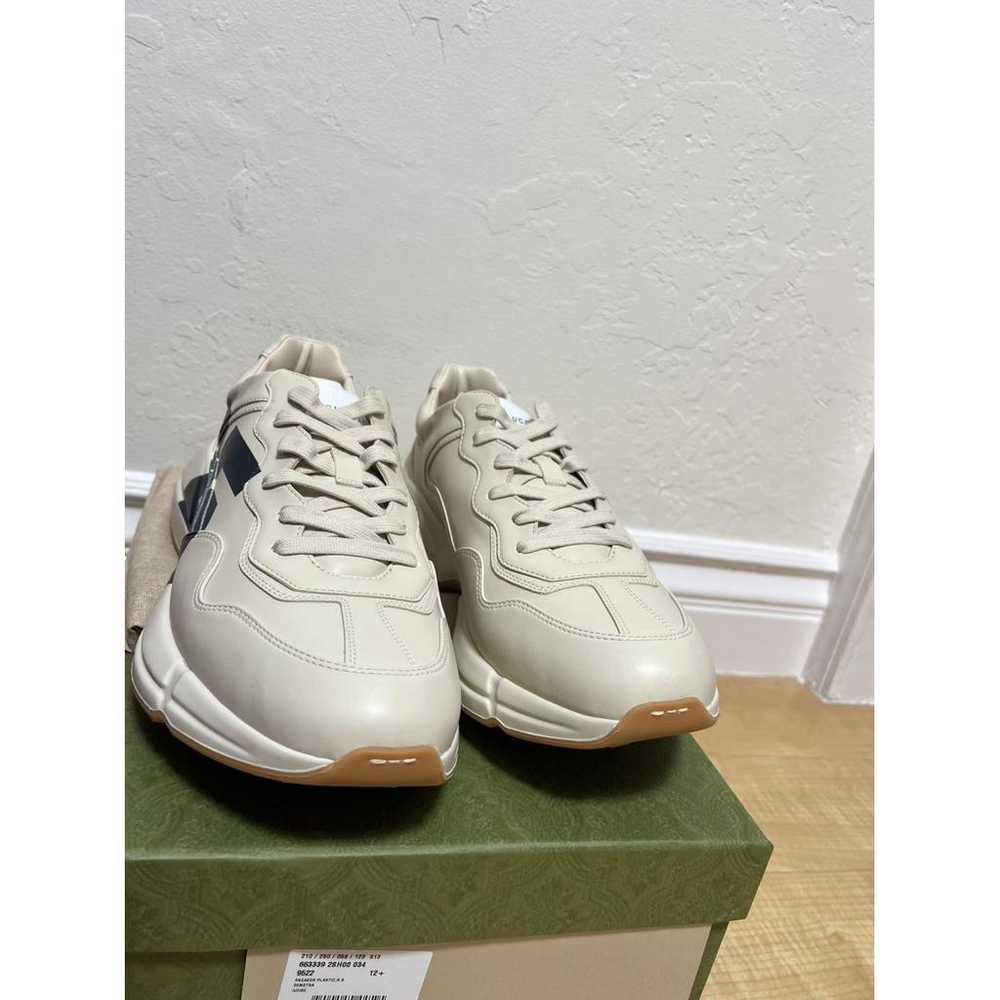 Gucci Rhyton leather low trainers - image 2