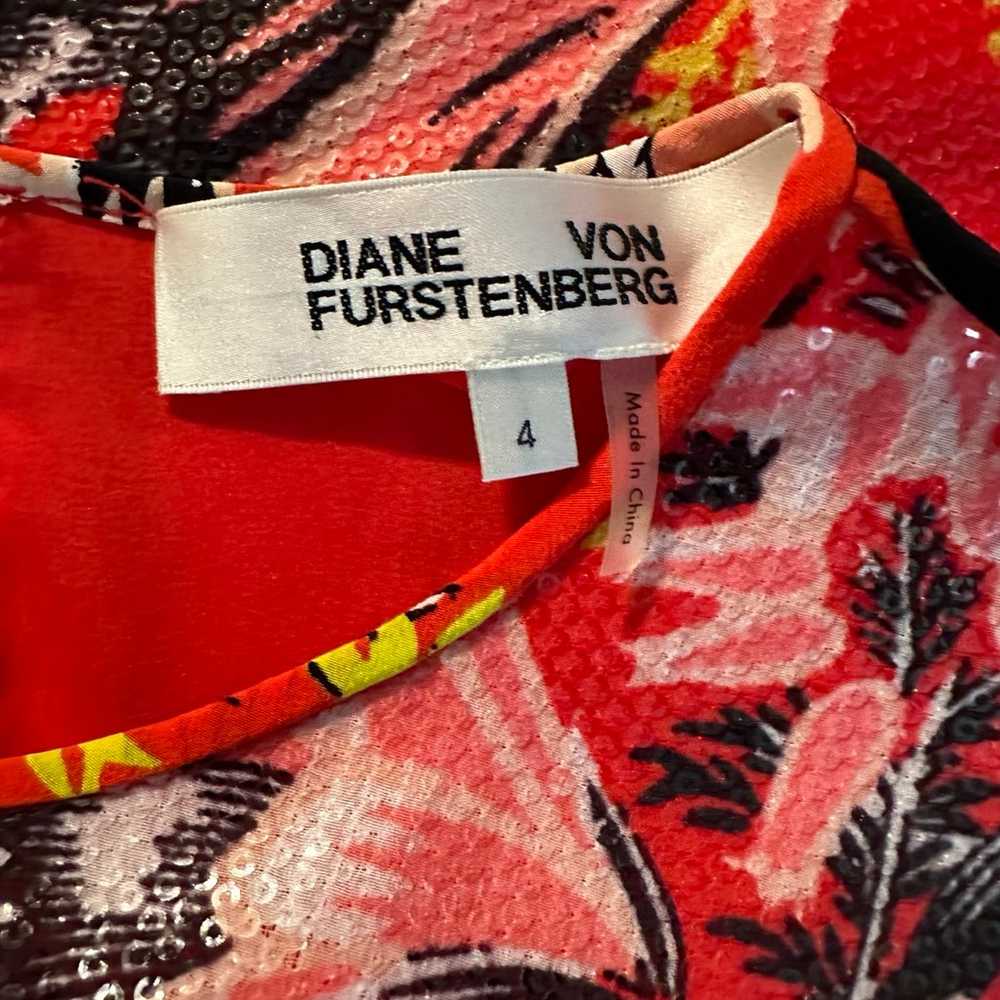 Diane von Furstenberg sequin shimmer floral print… - image 5