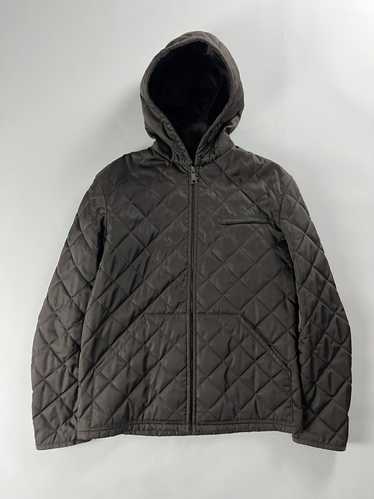 Prada Prada Brown Quilted Hooded Jacket FW 2014