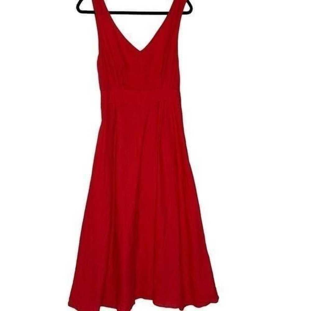 Joie Red Linen Sleeveless Midi Dress| Size 10 - image 2