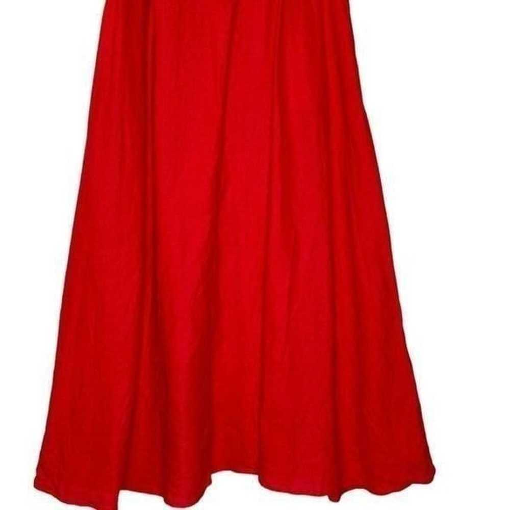 Joie Red Linen Sleeveless Midi Dress| Size 10 - image 3