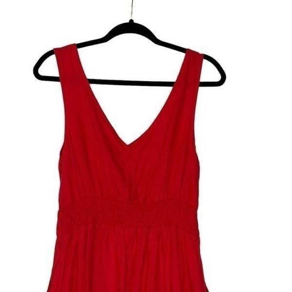 Joie Red Linen Sleeveless Midi Dress| Size 10 - image 7