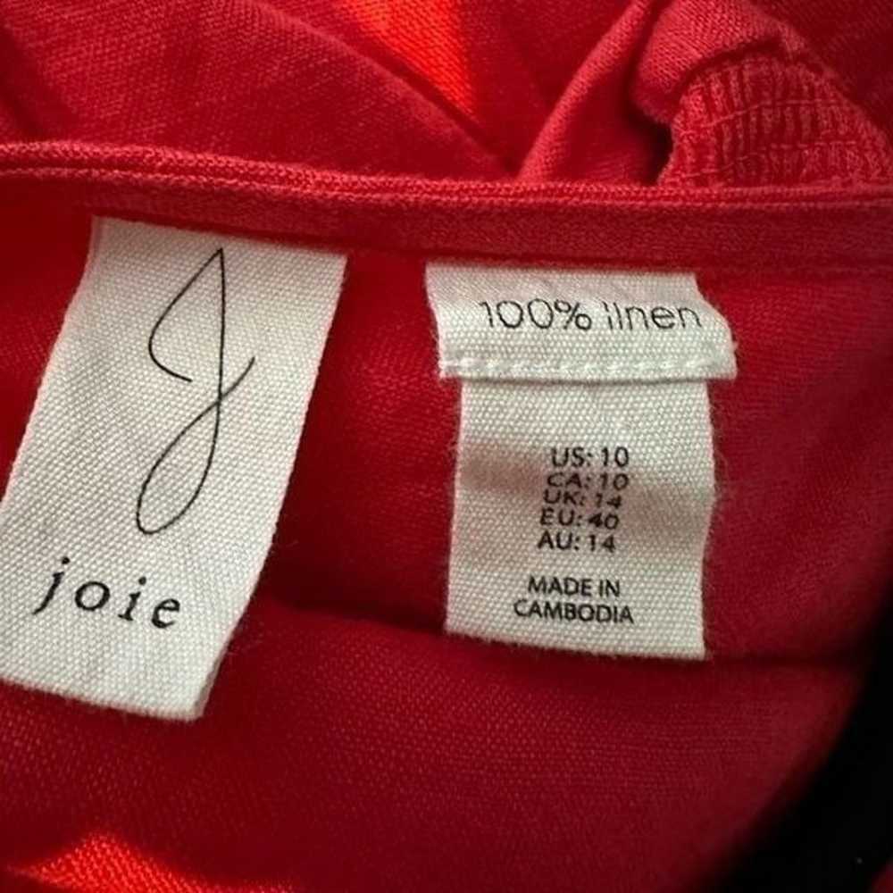 Joie Red Linen Sleeveless Midi Dress| Size 10 - image 8