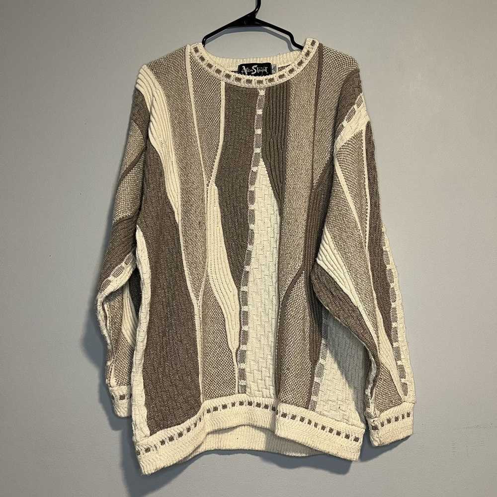 Coogi × Vintage Coogi Style Knit Sweater Beige - image 1