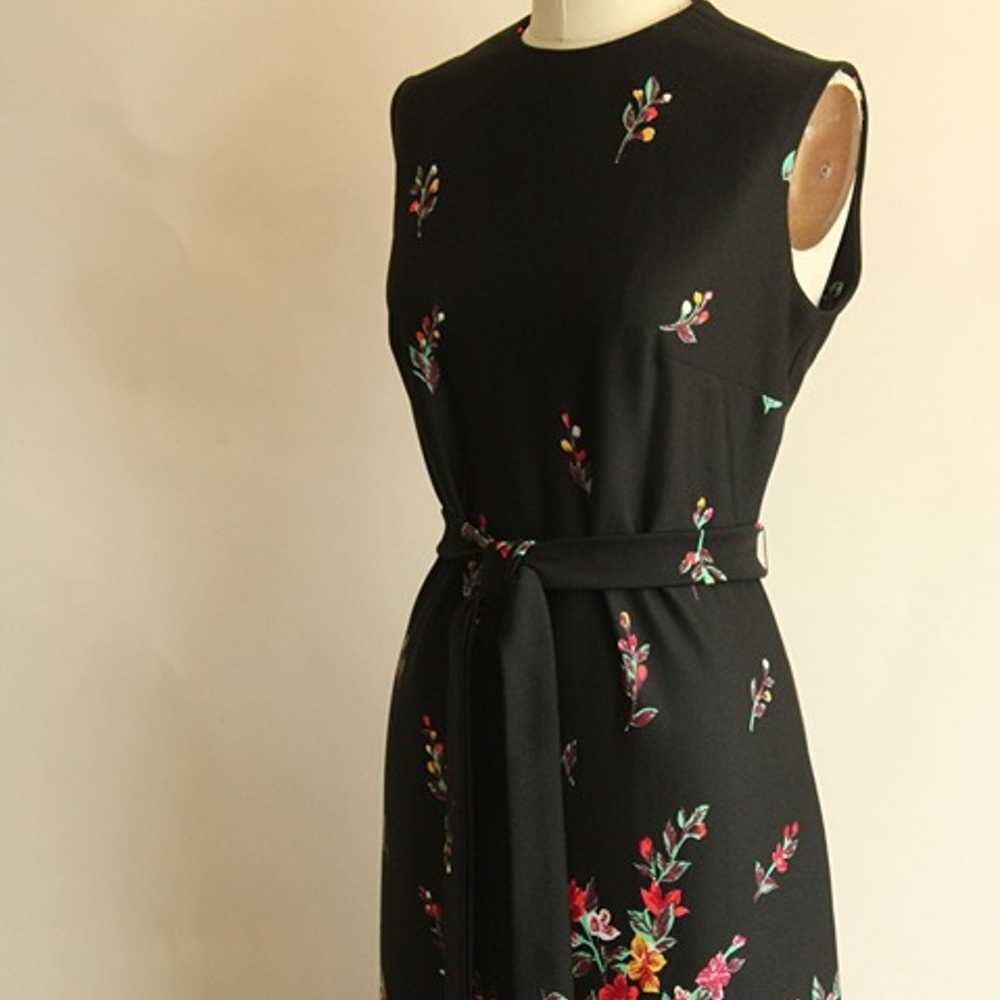 Vintage 1970s Dress, Lady Carol Black Floral Prin… - image 10