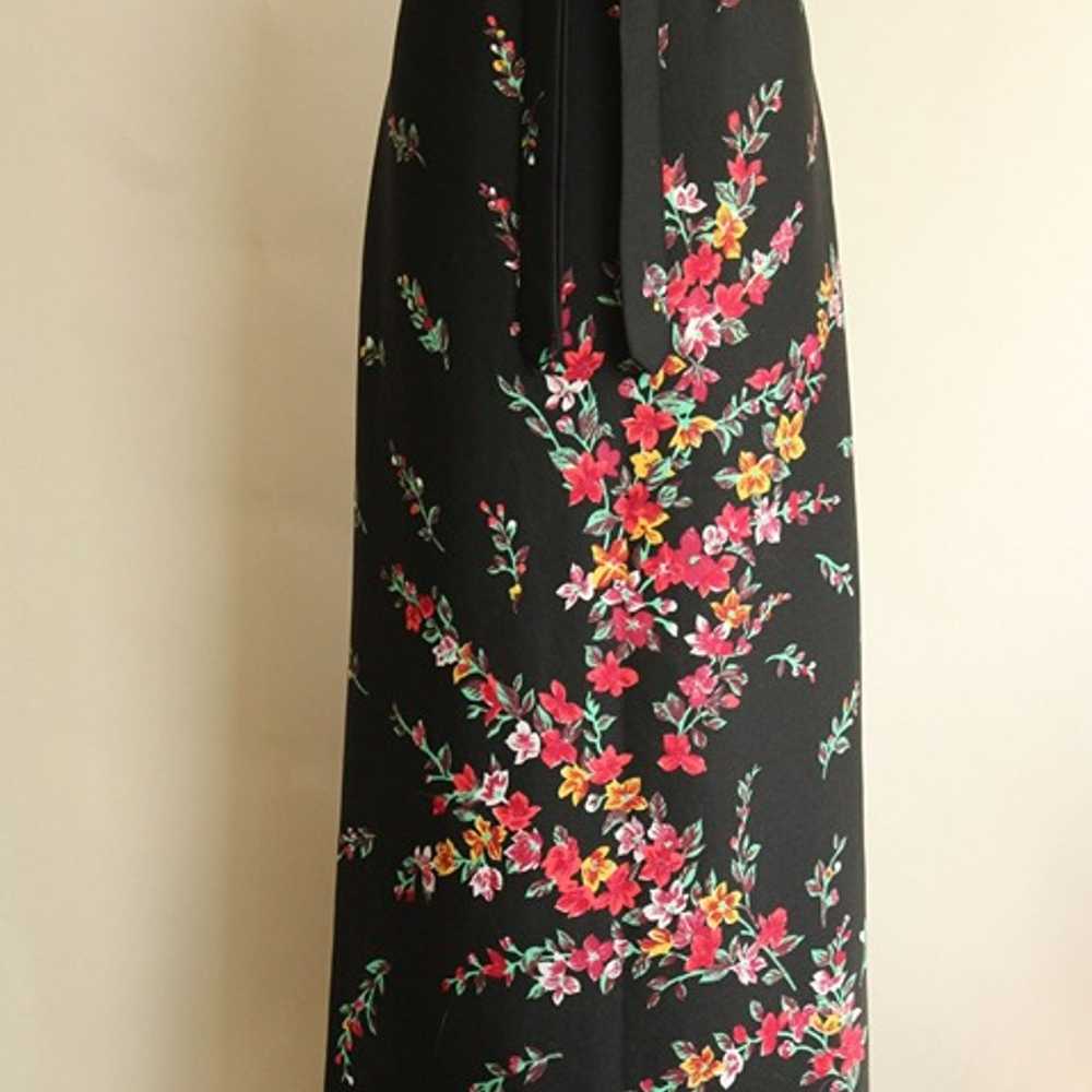 Vintage 1970s Dress, Lady Carol Black Floral Prin… - image 4