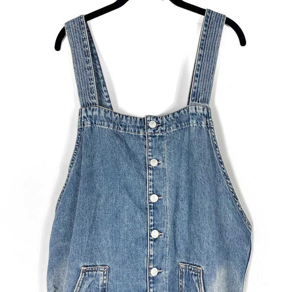 Free People Fields Of Flowers Overalls Blue Wide … - image 5