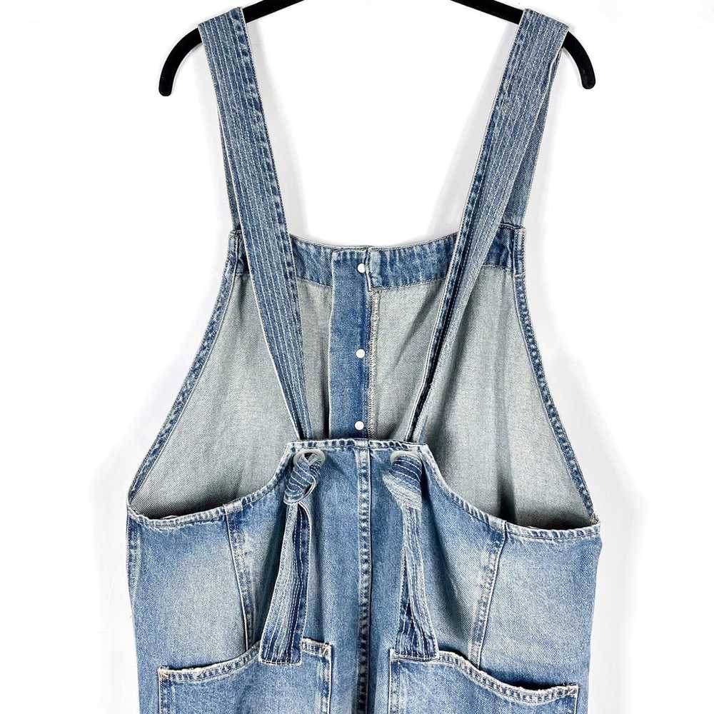 Free People Fields Of Flowers Overalls Blue Wide … - image 8