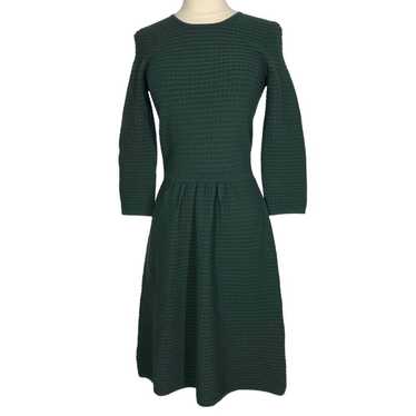 HOBBS Green Knit Fit and Flare Dress 4