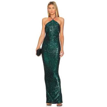 NEW NOOKIE Treasure Sequin Gown, Emerald, XS