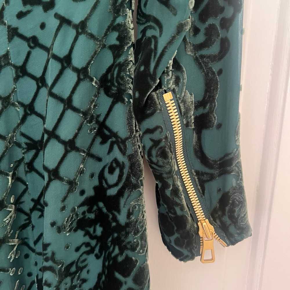 Balmain x H&M green velvet mini dress - image 4