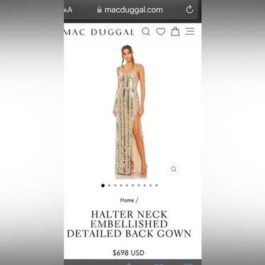 Mac Duggal halter neck embellished gown