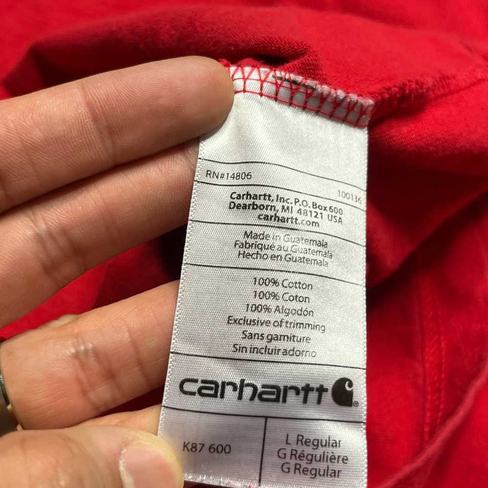 Vintage Y2K Carhartt Workwear Red Pocket T-Shirt … - image 6