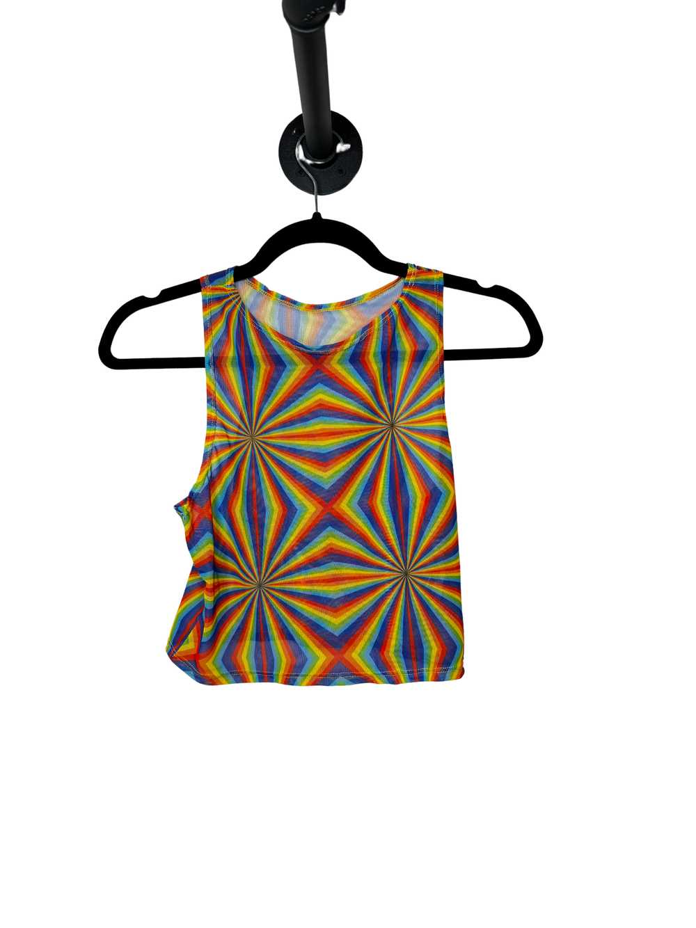 Freedom Rave Wear Pride Mesh Crop Top - image 1