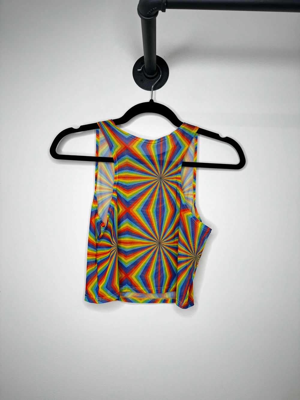 Freedom Rave Wear Pride Mesh Crop Top - image 3