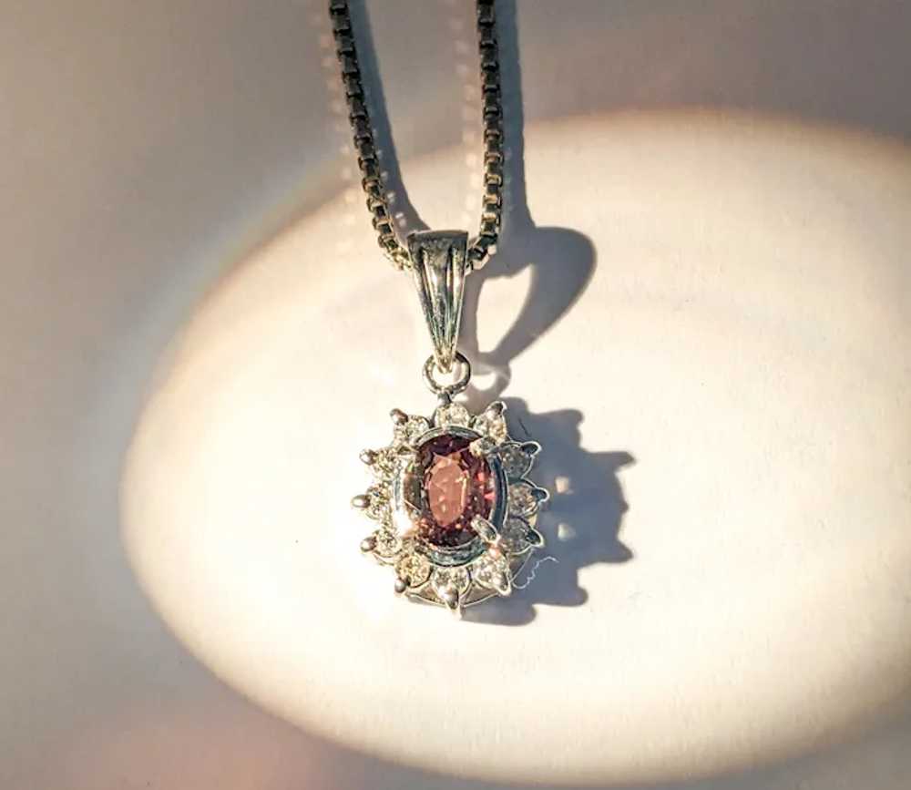 Alexandrite & Diamond Halo Pendant In Platinum - image 3