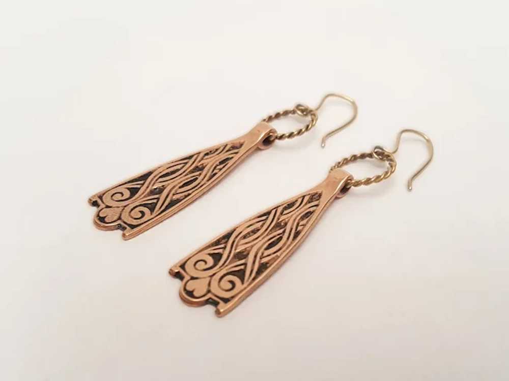 Kalevala Koru - Vintage Bronze Earrings - Finland… - image 3