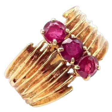 Authentic! Vintage Cartier 18k Yellow Gold Ruby Ri