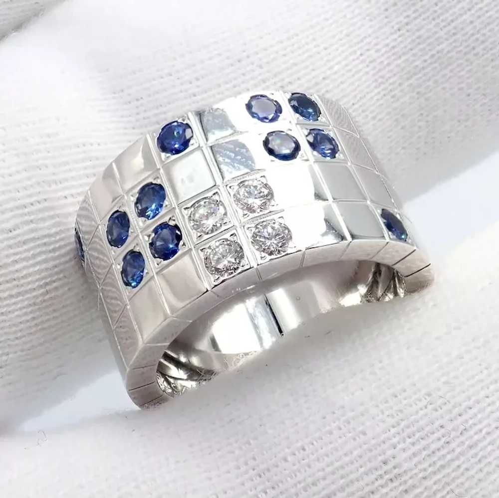 Cartier 18k White Gold Lanieres Diamond Blue Sapp… - image 10