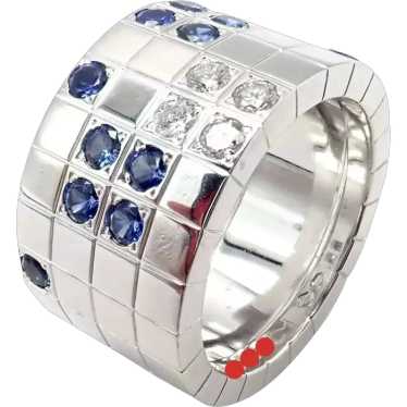 Cartier 18k White Gold Lanieres Diamond Blue Sapp… - image 1