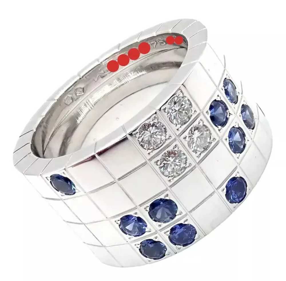 Cartier 18k White Gold Lanieres Diamond Blue Sapp… - image 5