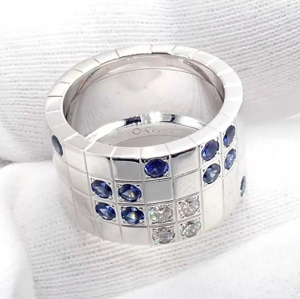 Cartier 18k White Gold Lanieres Diamond Blue Sapp… - image 9