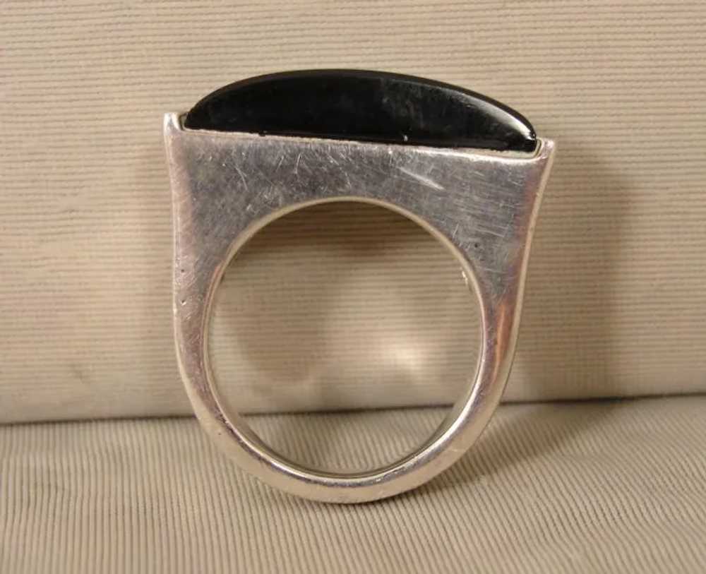 Vintage Sterling Sculptural Modernist Polished On… - image 2