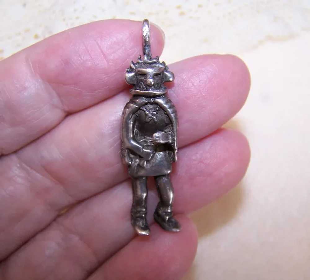 Sterling Silver Hopi Indian Dancer Pendant - image 3