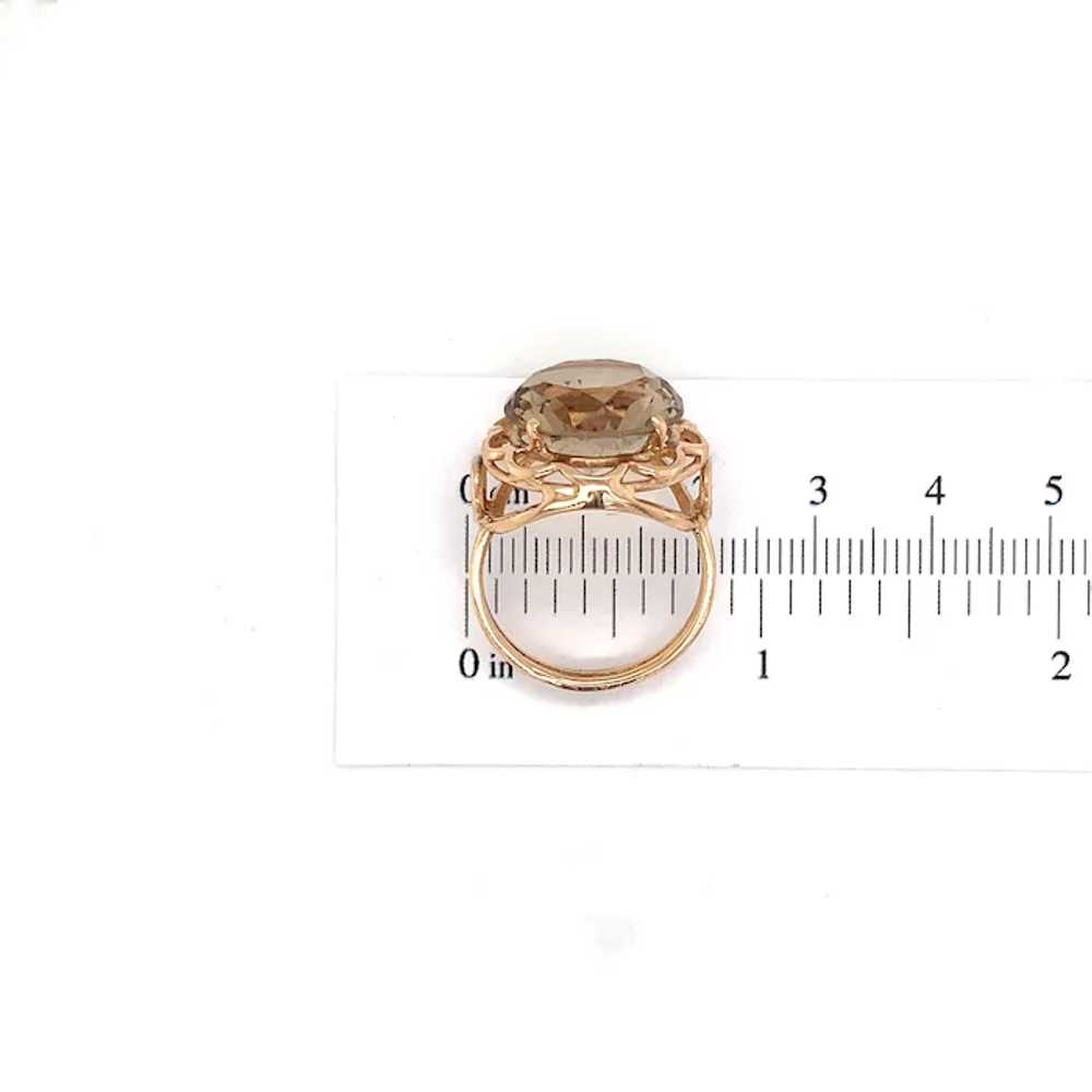 18K & 14K Rose Gold Hand Wrought Smoky Quartz Ring - image 10