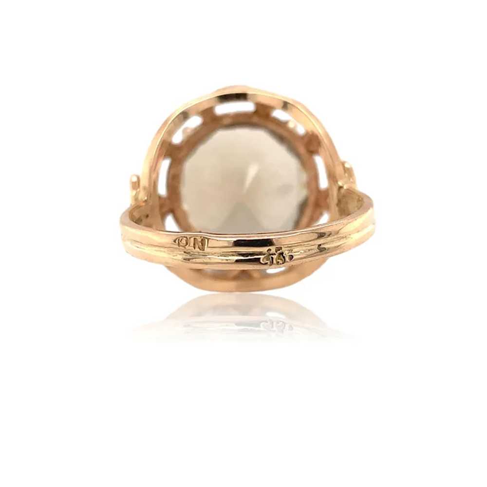 18K & 14K Rose Gold Hand Wrought Smoky Quartz Ring - image 6