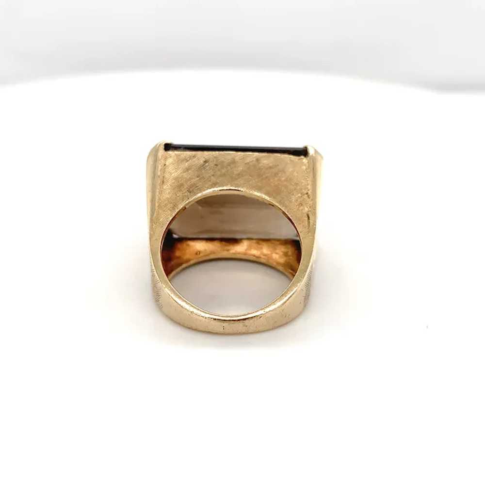 14K Mid Century Modern Smoky Quartz Ring - image 5