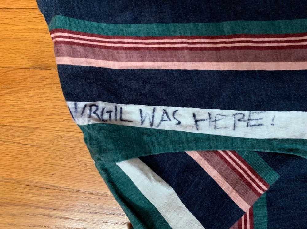 Virgil Abloh Signed Virgil Guess Striped T Shirt - image 2