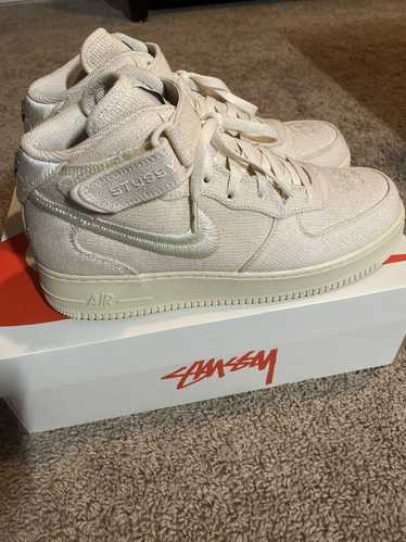 Nike × Stussy Air Force 1 Mid Fossil 2022