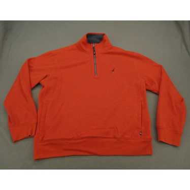 Nautica Nautica Sweater Mens Large Orange Quarter… - image 1