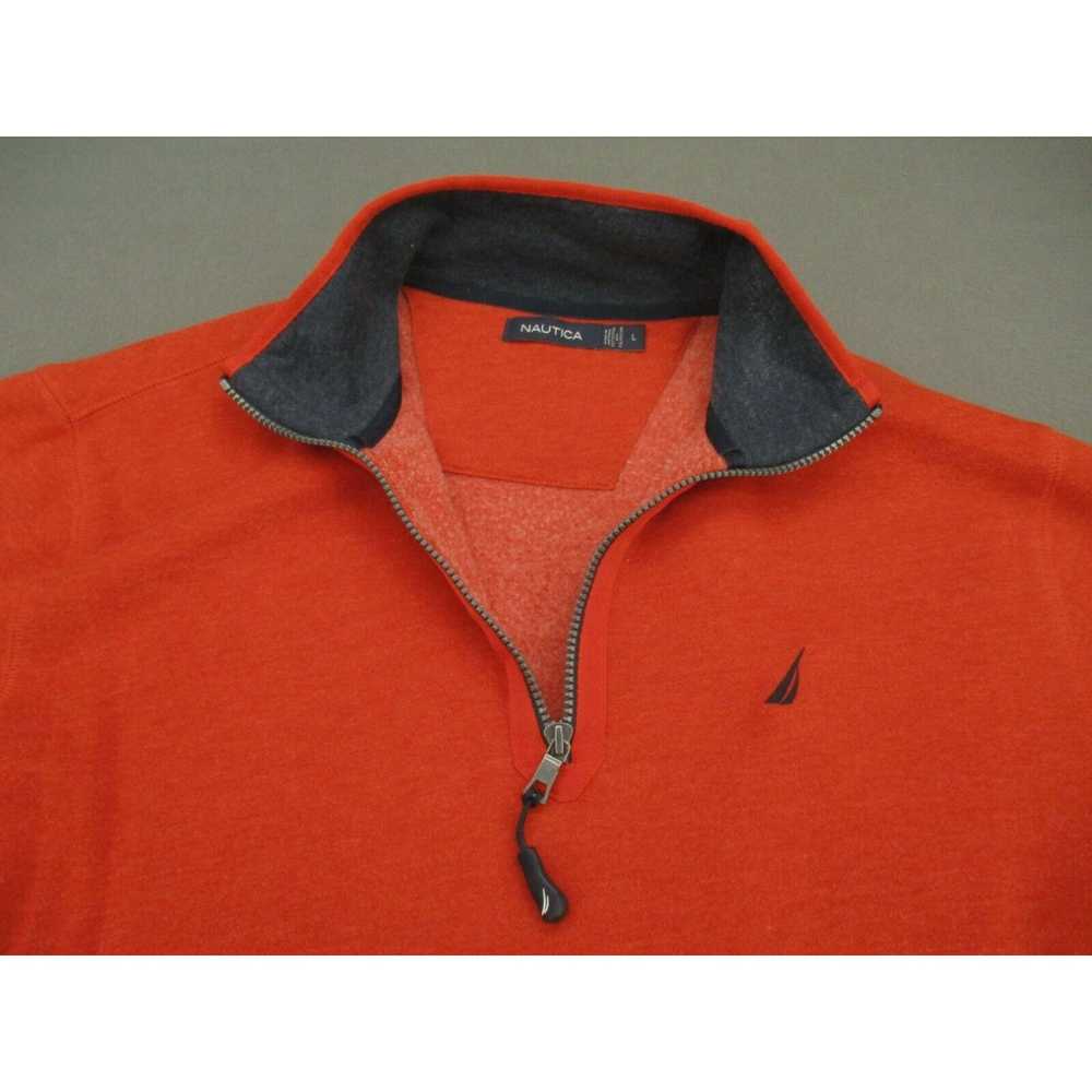 Nautica Nautica Sweater Mens Large Orange Quarter… - image 2