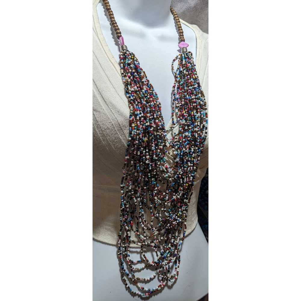 Other Multistrand Glass Seed Bead Necklace - image 3