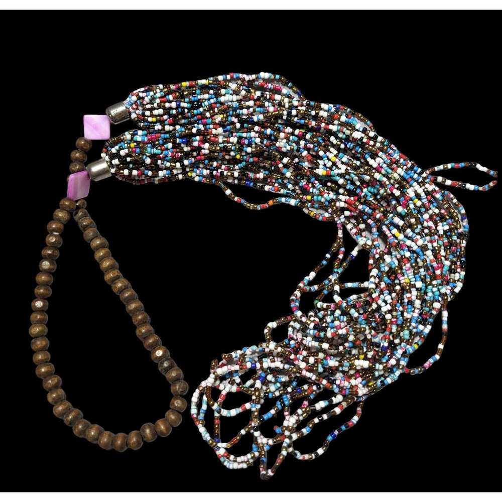 Other Multistrand Glass Seed Bead Necklace - image 4