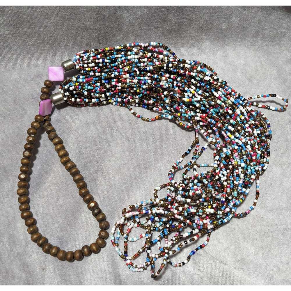 Other Multistrand Glass Seed Bead Necklace - image 8