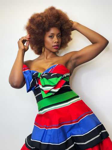 1980s Multi stripe Lawerence Dress