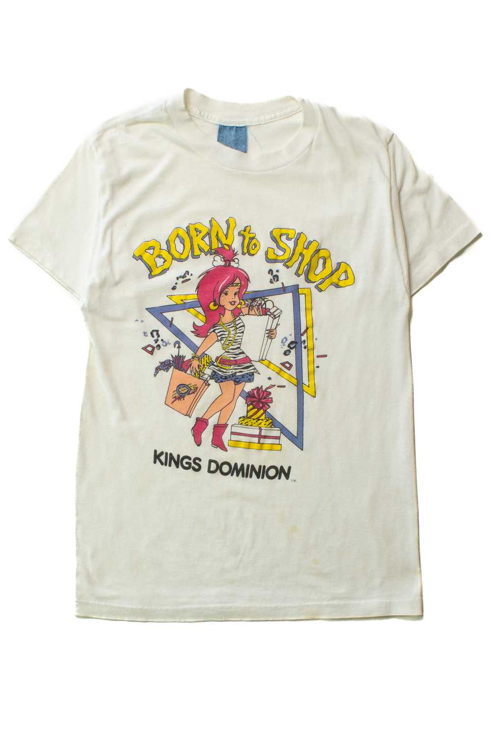 Vintage Born To Shop T-Shirt (1980s) - image 1
