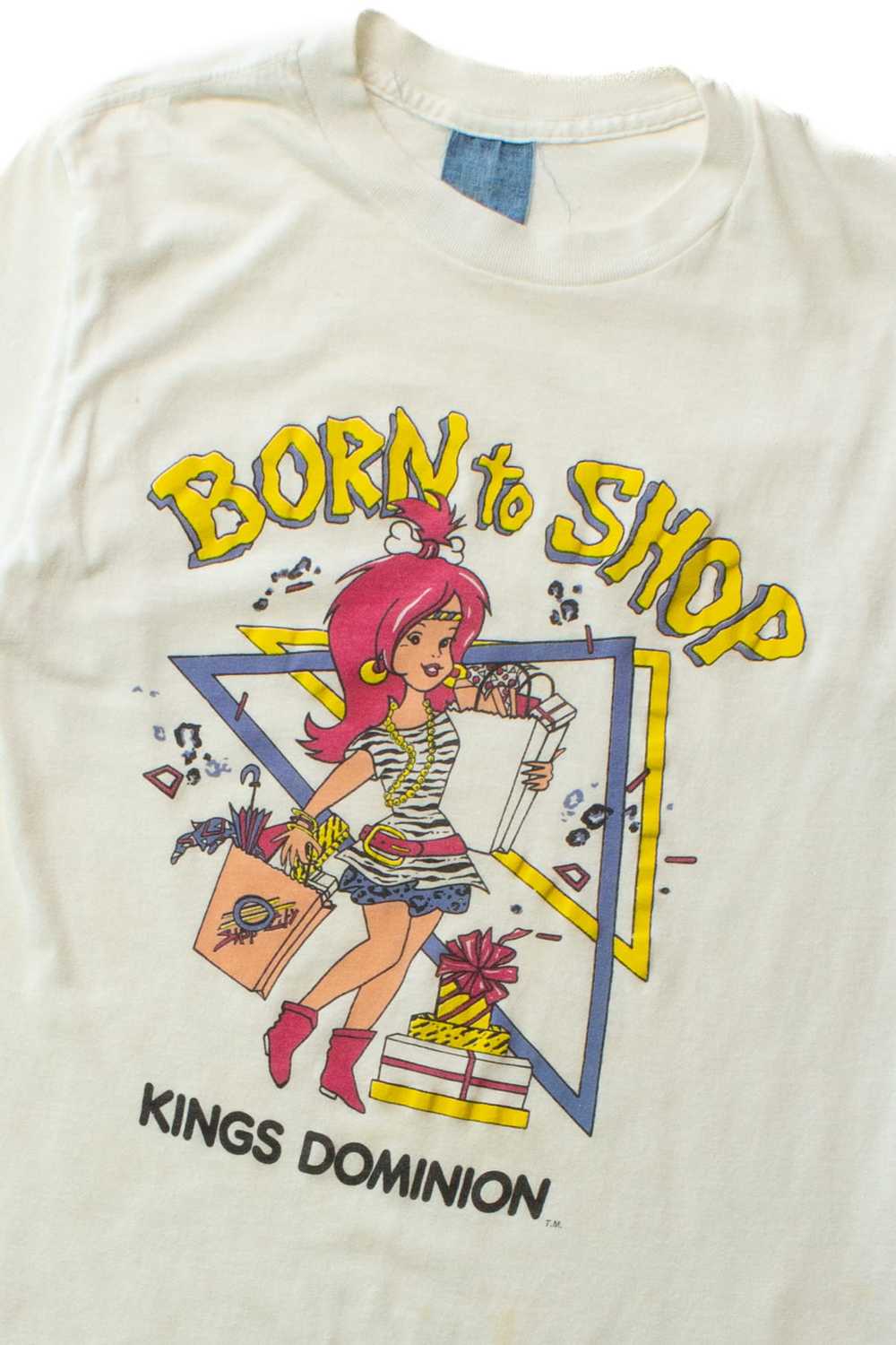 Vintage Born To Shop T-Shirt (1980s) - image 2