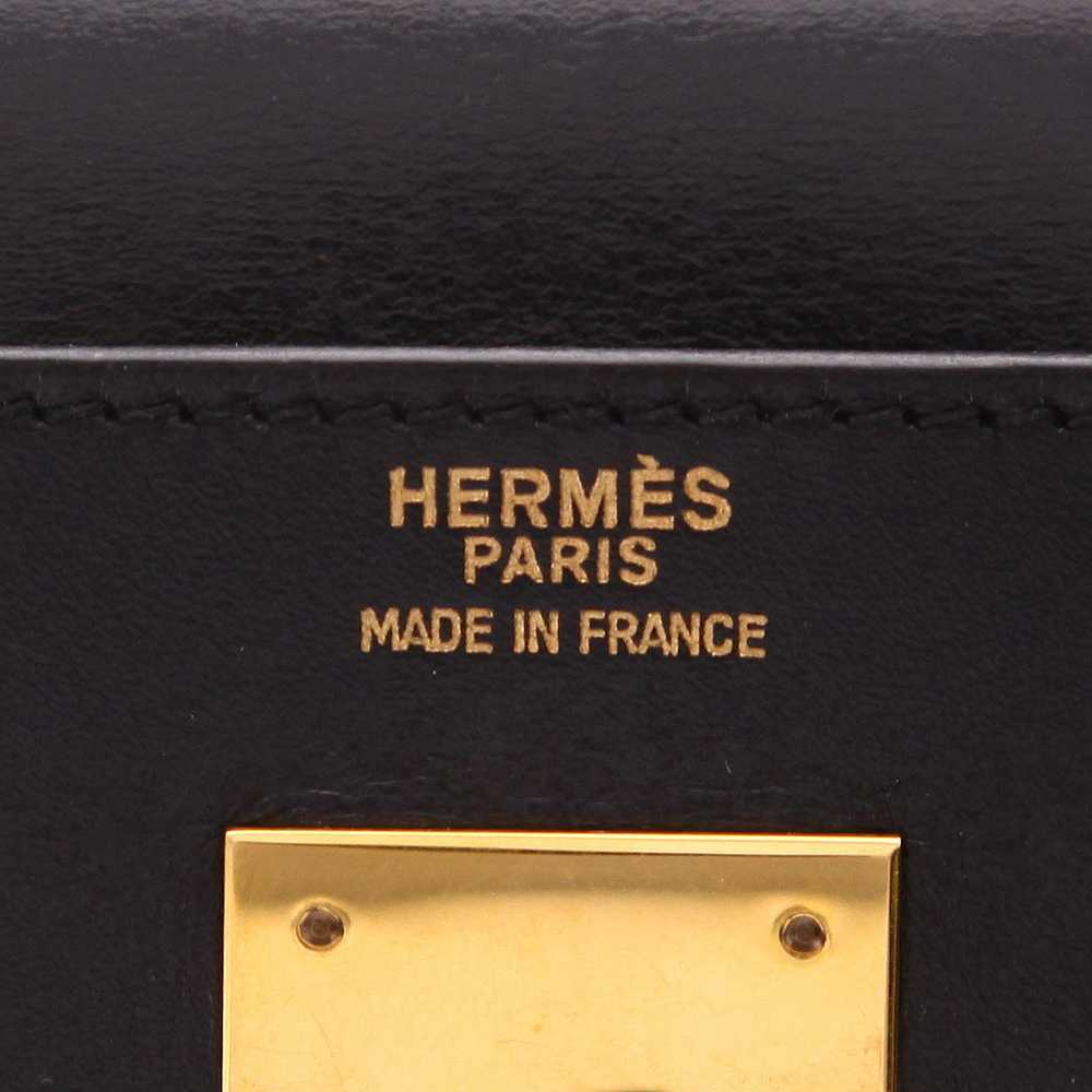 Hermès Kelly 32 cm handbag in black box leather C… - image 3