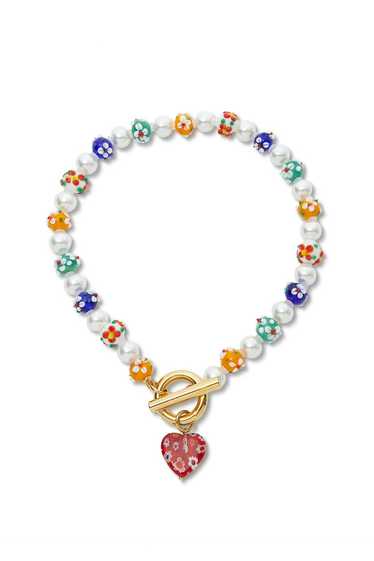 Lele Sadoughi Fiore Heart Necklace