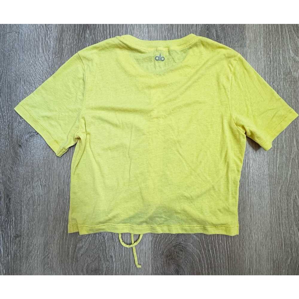 Alo Yoga|SS Cropped/Cinch Top|Yellow|SZ S? - image 3