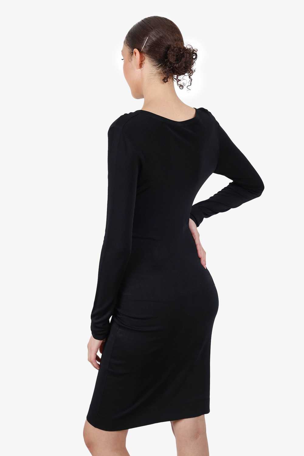 Gucci By Tom Ford Black Open Front Midi Dress Siz… - image 5