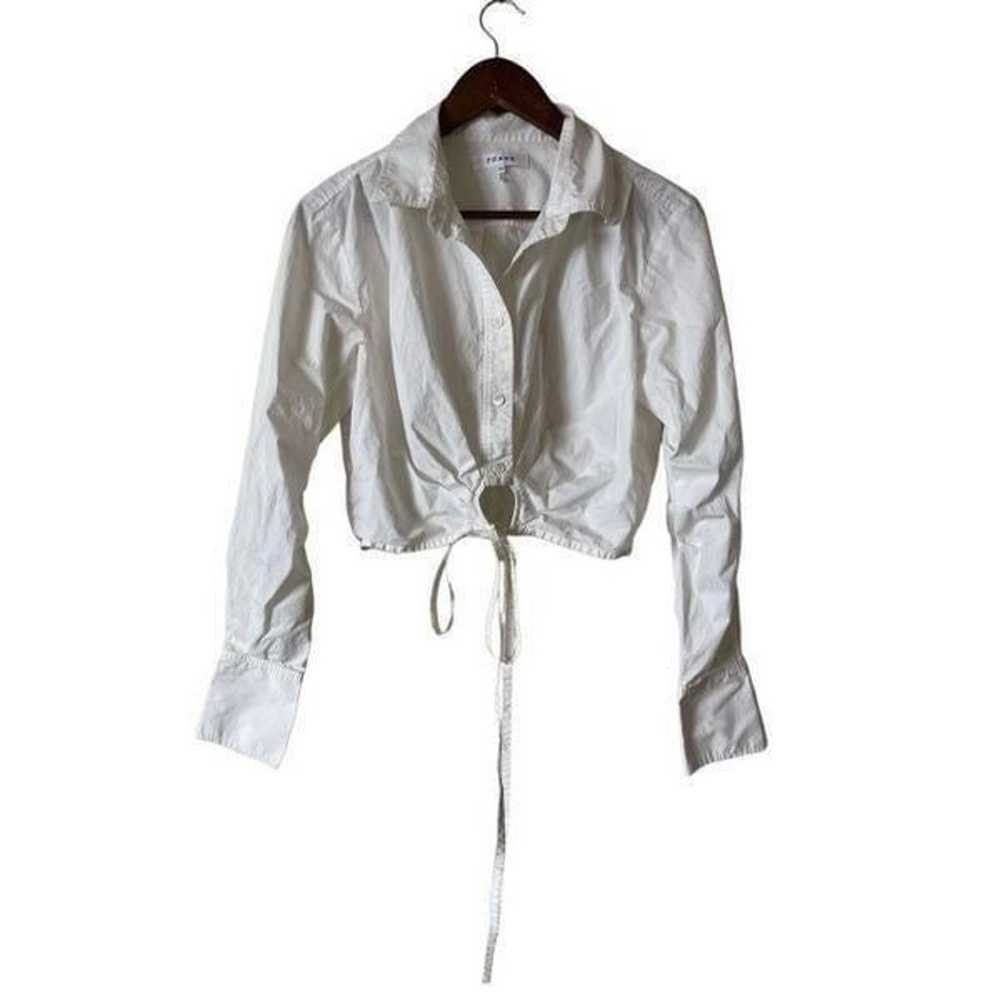 Frame Women's White Cutout Tie Waist Cotton Cropp… - image 3