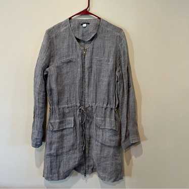 Eileen Fisher 100% Linen Lightweight Zip jacket Sz